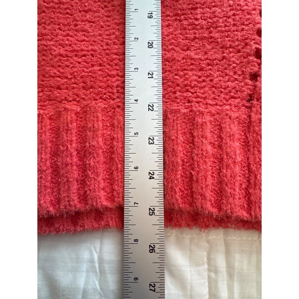 Anthropologie Pilcro Marla Coral Cropped V-Neck Knit Sweater Small Cottagecore - Picture 7 of 9